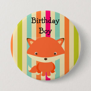 Badge Rond 7,6 Cm Bouton Thème Bois Anniversaire Garçon