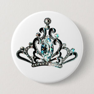 Badge Rond 7,6 Cm Bouton Tiara