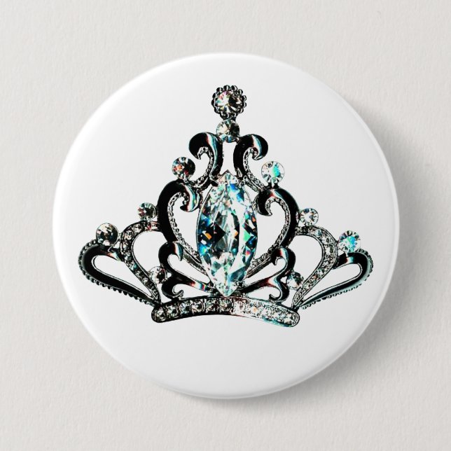 Badge Rond 7,6 Cm Bouton Tiara (Devant)
