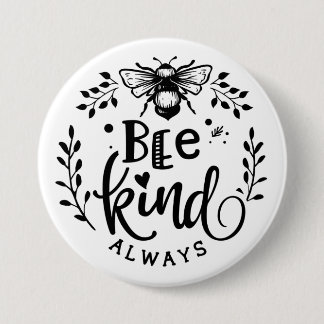 Badge Rond 7,6 Cm Bouton Toujours Liant Abeille