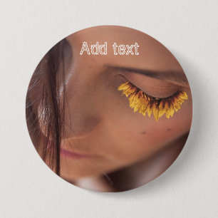Badge Rond 7,6 Cm Bouton Tournesols personnalisation