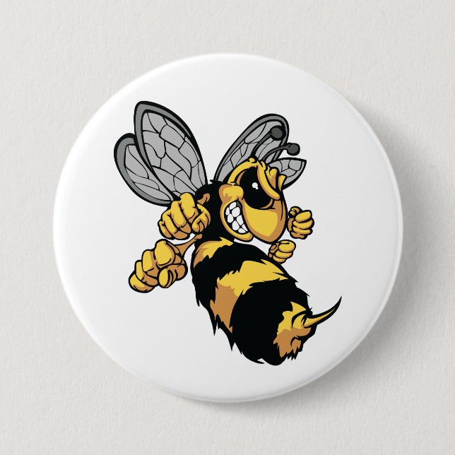 Badge Rond 7,6 Cm Bouton très fâché d'abeille (Devant)