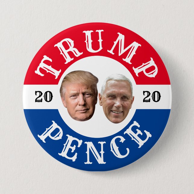 Badge Rond 7,6 Cm Bouton Trump Pence 2020 (Devant)
