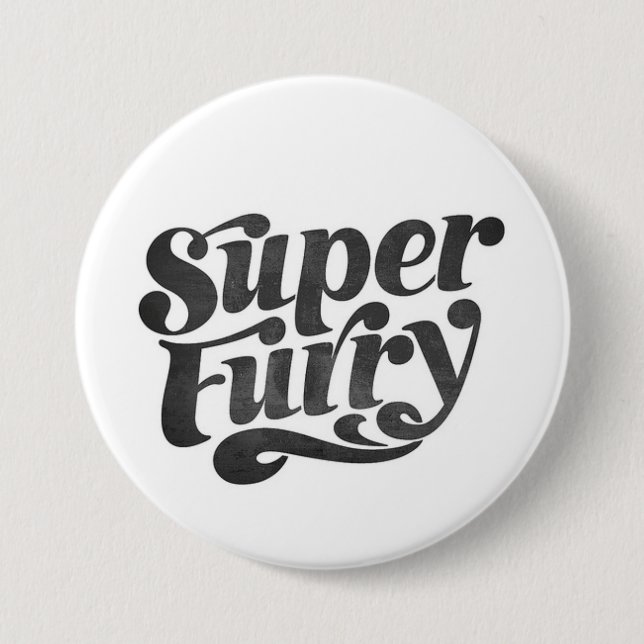 Badge Rond 7,6 Cm bouton velu superbe (Devant)