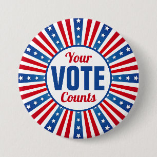 Badge Rond 7,6 Cm Bouton Vote Patriotic USA