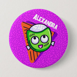 Badge Rond 7,6 Cm Bouton zombie personnalisé Spooktacular - violet