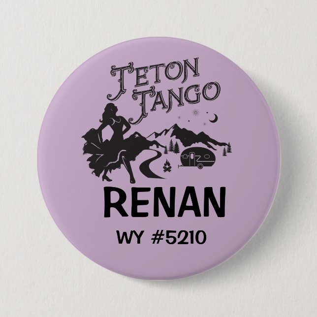 Badge Rond 7,6 Cm Boutonnez le noir nommé d'étiquette (Devant)