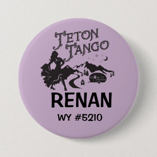 Badge Rond 7,6 Cm Boutonnez le noir nommé d'étiquette