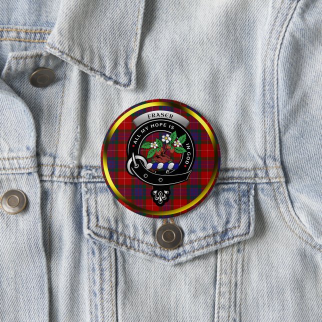 Badge Rond 7,6 Cm Boutons clan Fraser (En situation)