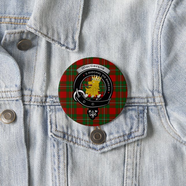 Badge Rond 7,6 Cm Boutons d'insigne de clan MacGregor (En situation)