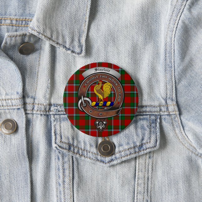 Badge Rond 7,6 Cm Boutons d'insigne du clan Sinclair (En situation)