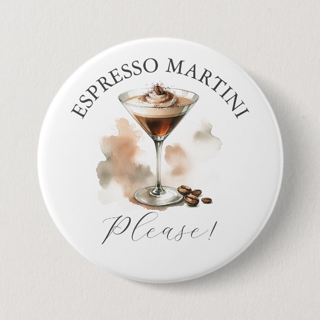 Badge Rond 7,6 Cm Boutons Martini Espresso personnalisés (Devant)