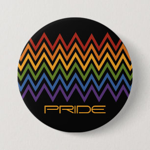 Badge Rond 7,6 Cm Boutons personnalisés Motif Rainbow Chevron