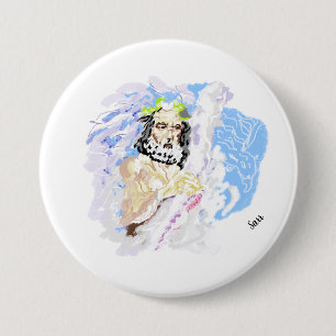 Badge Rond 7,6 Cm Boutons Religeux : Roi Des Dieux