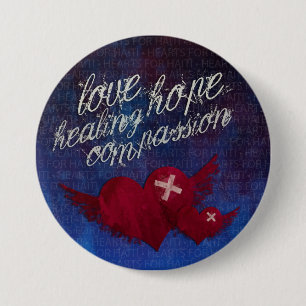 Badge Rond 7,6 Cm Boutons Saint Valentin de Haïti Relief