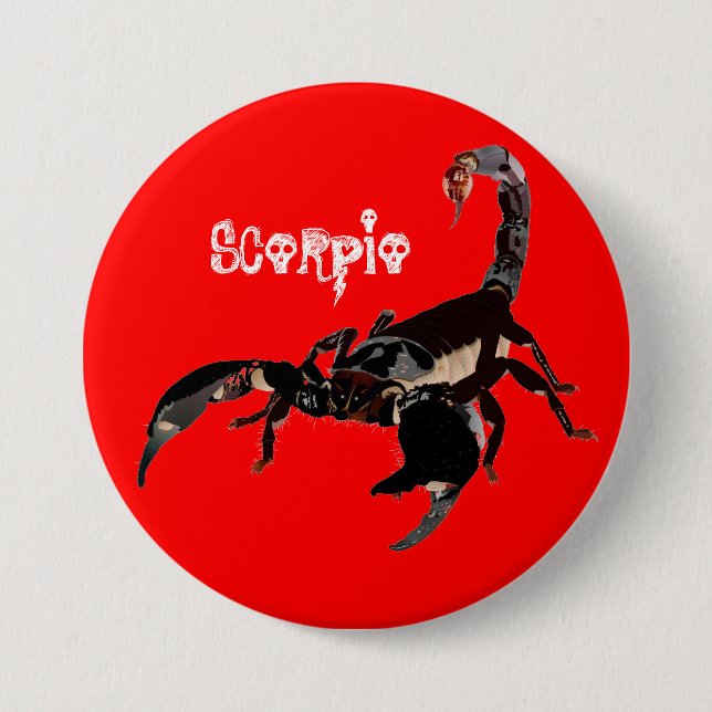 Badge Rond 7,6 Cm Boutons Skorpion (Devant)