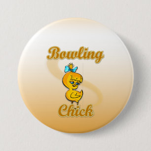 Badge Rond 7,6 Cm Bowling Chick
