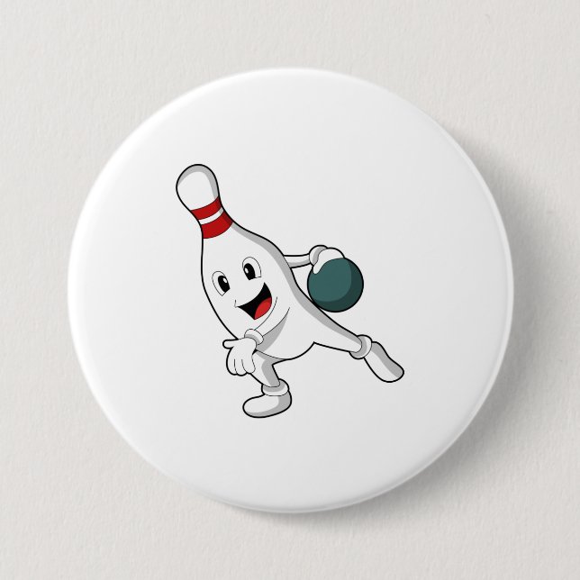 Badge Rond 7,6 Cm Bowling pin Bowling (Devant)