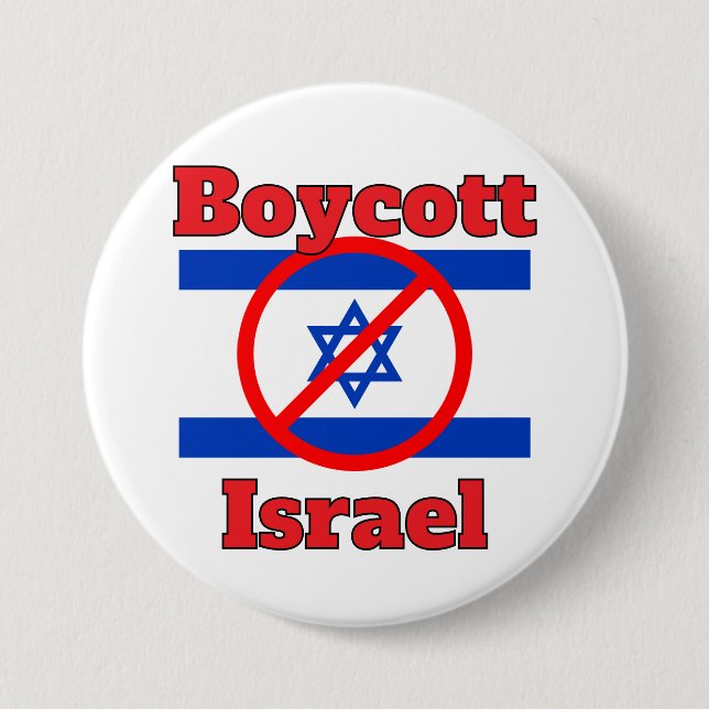Badge Rond 7,6 Cm Boycott Israel Button (Devant)