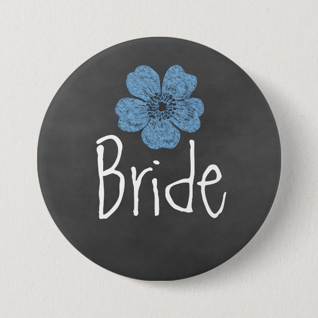 Badge Rond 7,6 Cm Bride Wild Blue Roses (Devant)