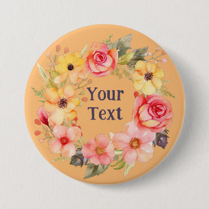 Badge Rond 7,6 Cm Broche à lunettes fleuries sophistiquées