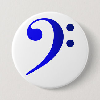 Badge Rond 7,6 Cm Broche (Botton) Clave de Fá Azul