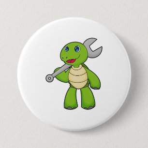 Badge Rond 7,6 Cm Broche mécanique de tortue