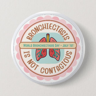 BADGE ROND 7,6 CM BRONCHIECTASIS AWARENESS