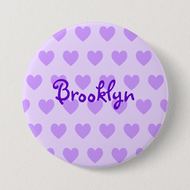 Badge Rond 7,6 Cm Brooklyn en violet (Devant)