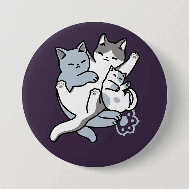 Badge Rond 7,6 Cm Brosse à lait - Chats à couchage mignon (Devant)