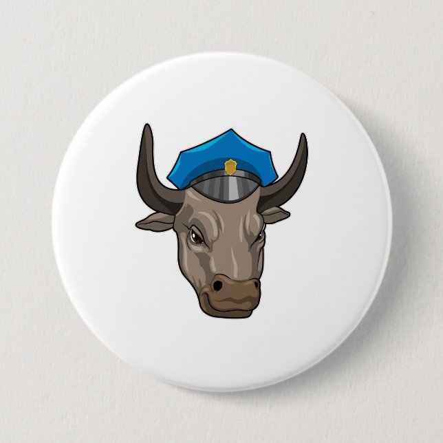 Badge Rond 7,6 Cm Bull agent de police Police (Devant)