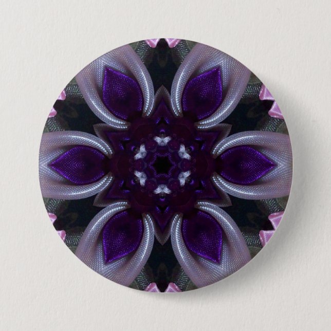 Badge Rond 7,6 Cm ~ BULLETIN vert rose violet ~ Bouton (Devant)