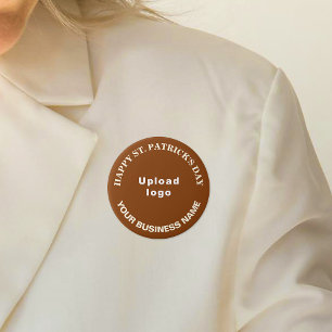 Badge Rond 7,6 Cm Business Saint Patrick Salutation à Brown tour