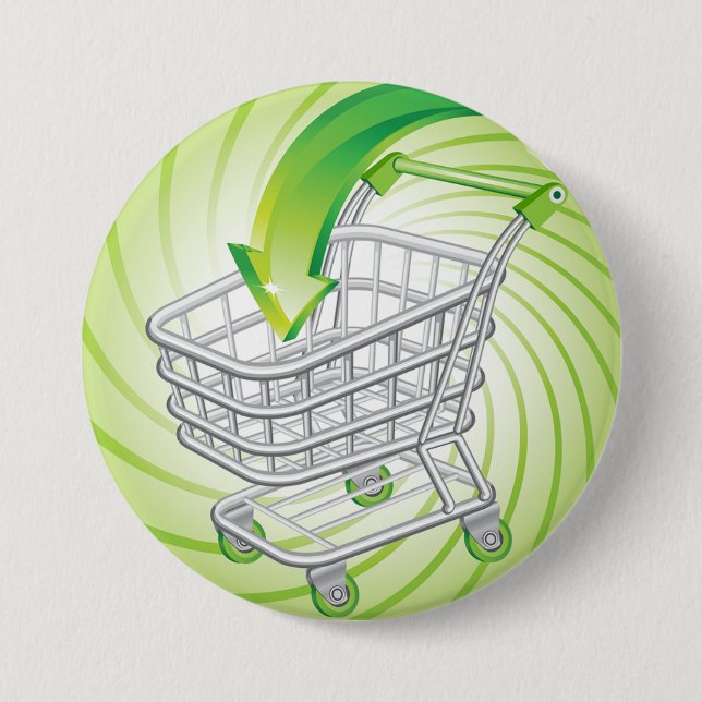Badge Rond 7,6 Cm Caddie de supermarché (Devant)