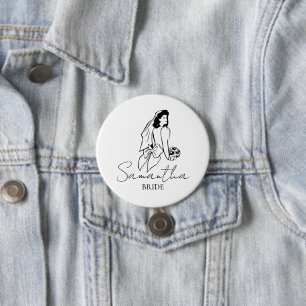 Badge Rond 7,6 Cm Cadeau de nom de mariée personnalisé 