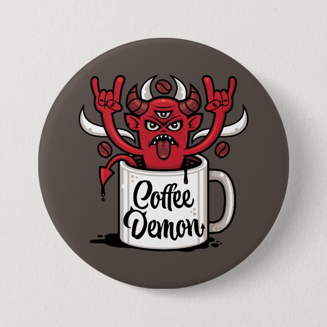 Badge Rond 7,6 Cm Café Demon (Devant)