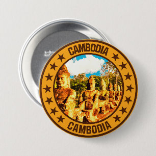 Badge Rond 7,6 Cm Cambodge