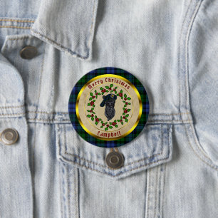 Badge Rond 7,6 Cm Campbell Scottie Dog Christmas