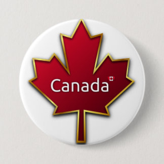 Badge Rond 7,6 Cm Canada Maple Leaf