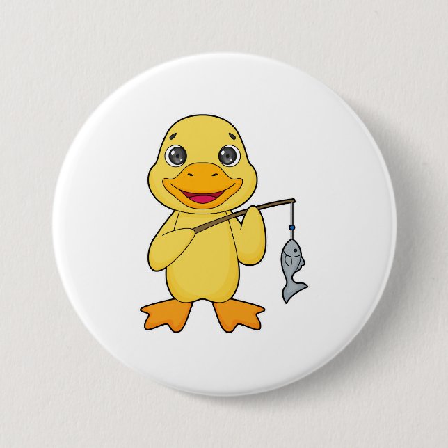 Badge Rond 7,6 Cm Canard de pêche de canard (Devant)