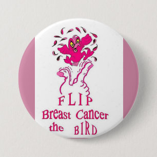 Badge Rond 7,6 Cm Cancer du sein de secousse l'oiseau