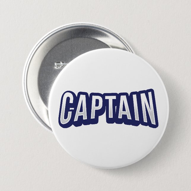 Badge Rond 7,6 Cm Capitaine (Devant & derrière)