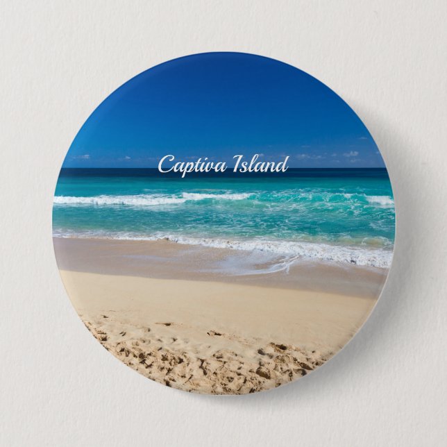 Badge Rond 7,6 Cm Captiva Island, Floride, (Devant)