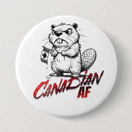 Badge Rond 7,6 Cm Castor canadien en colère