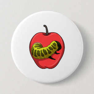 Badge Rond 7,6 Cm Caterpillar with Apple