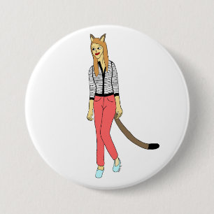 Badge Rond 7,6 Cm catgirl