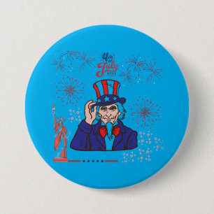 Badge Rond 7,6 Cm Célébration de cœurs courageux azur