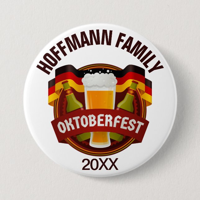 Badge Rond 7,6 Cm Célébration familiale d'Oktoberfest (Devant)