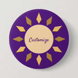 Badge Rond 7,6 Cm Cercle solaire géométrique Thunder_Cove