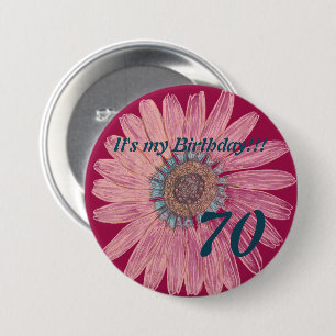 Badge Rond 7,6 Cm C'est mon anniversaire ! ! Fleurissez le